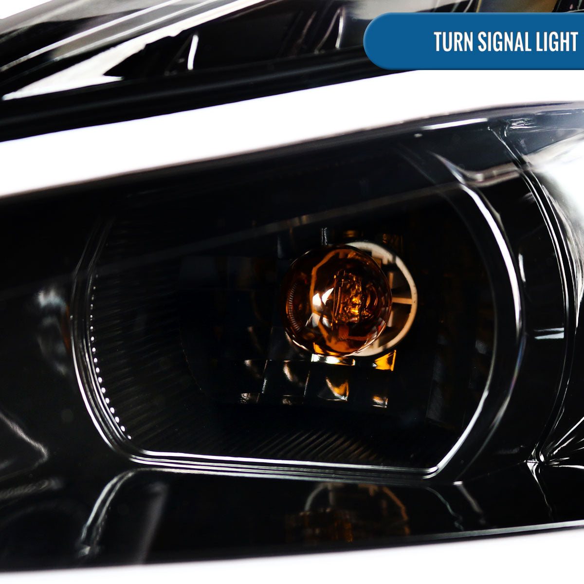 Ronnin - Fits 2006-2016 Chevy Impala 2006-2007 Chevy Monte Carlo Upgrade LED Running Light Tube Projector Headlights Assembly Pair | Gloss Black