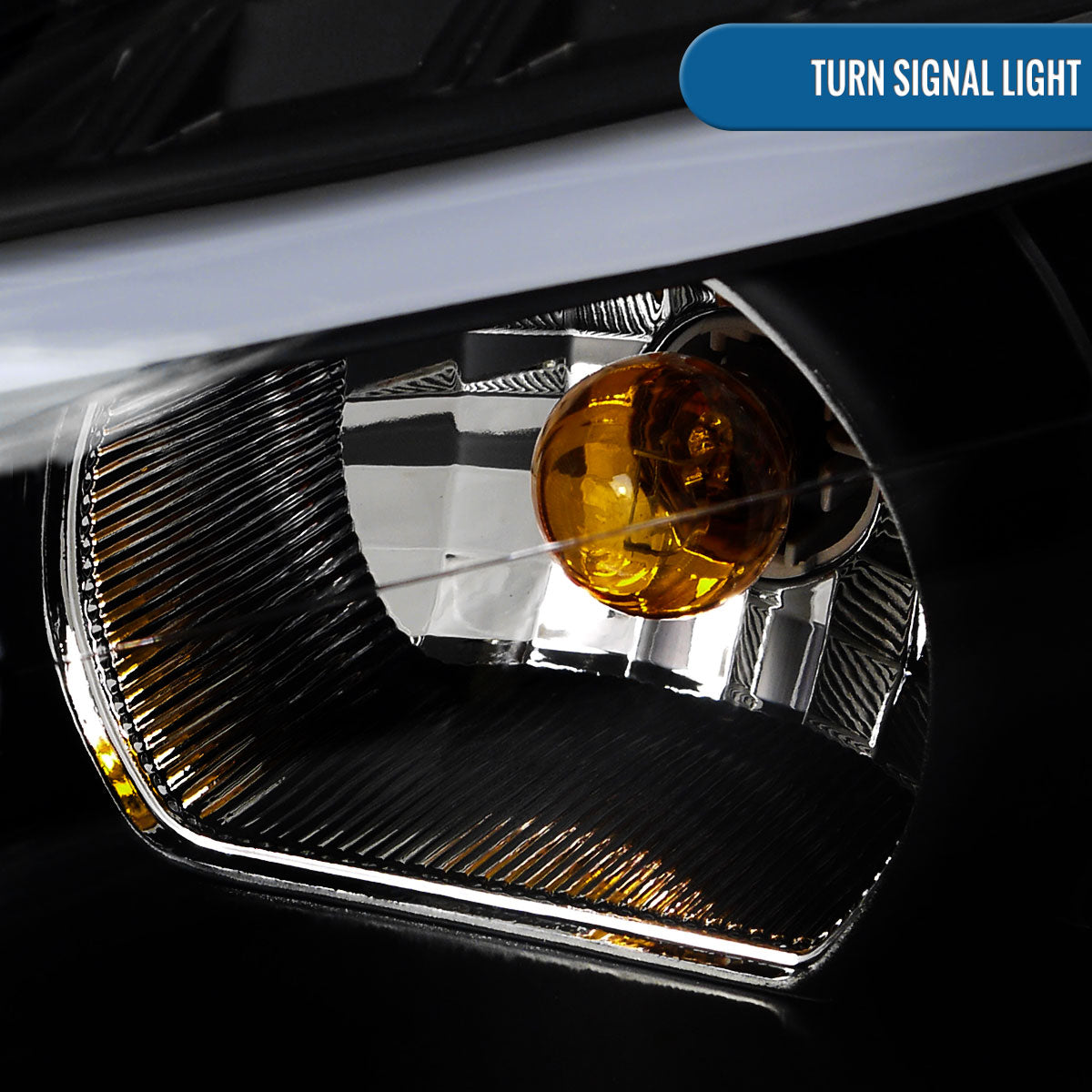 Ronnin - Fits 2006-2016 Chevy Impala 2006-2007 Chevy Monte Carlo Upgrade LED Running Light Tube Projector Headlights Assembly Pair | Black