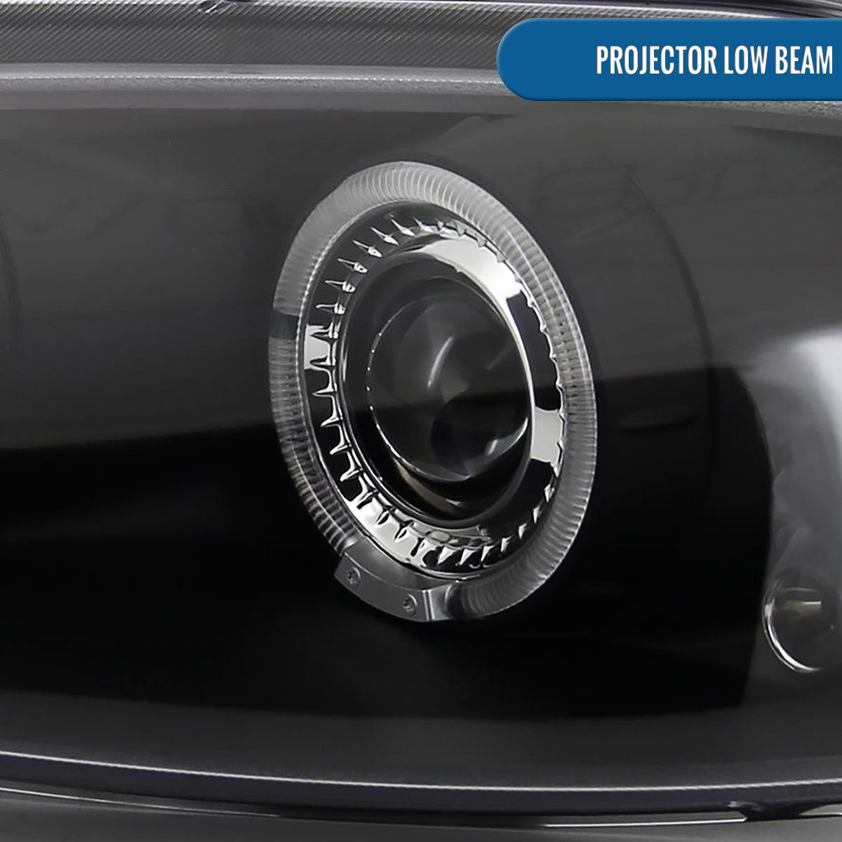 Ronnin - Fits 1998-2004 Dodge Intrepid Upgrade Replacement LED Dual Rims Projector Headlights Assembly Pair | Black