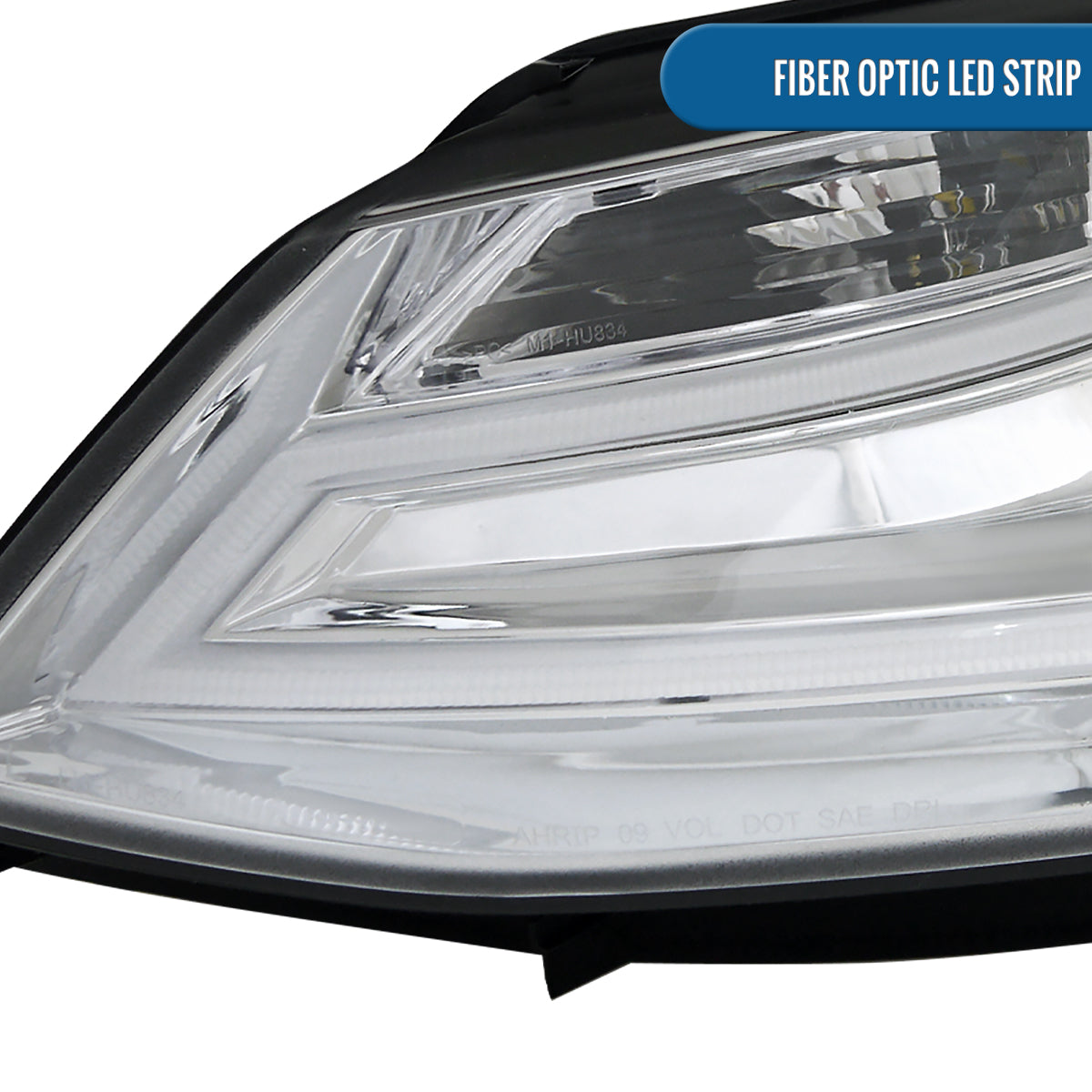 Ronnin - Fits 2011-2018 Volkswagen Jetta Upgrade Projector Headlights Assembly LED Tube Running Lights Pair | Chrome