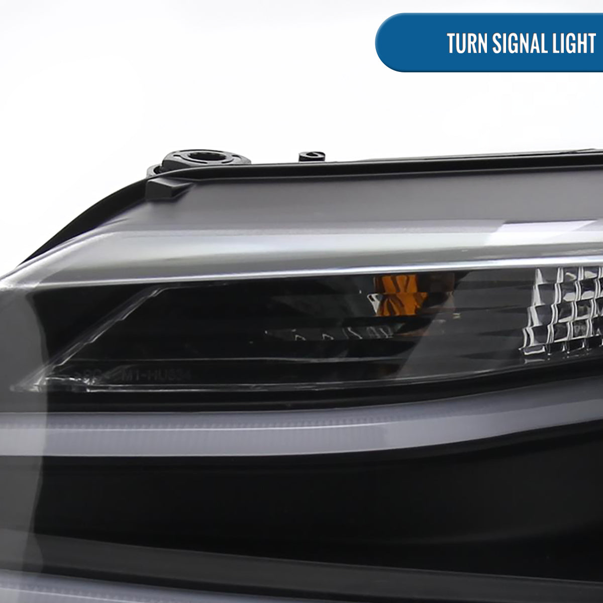 Ronnin - Fits 2011-2018 Volkswagen Jetta Upgrade Projector Headlights Assembly LED Tube Running Lights Pair | Black