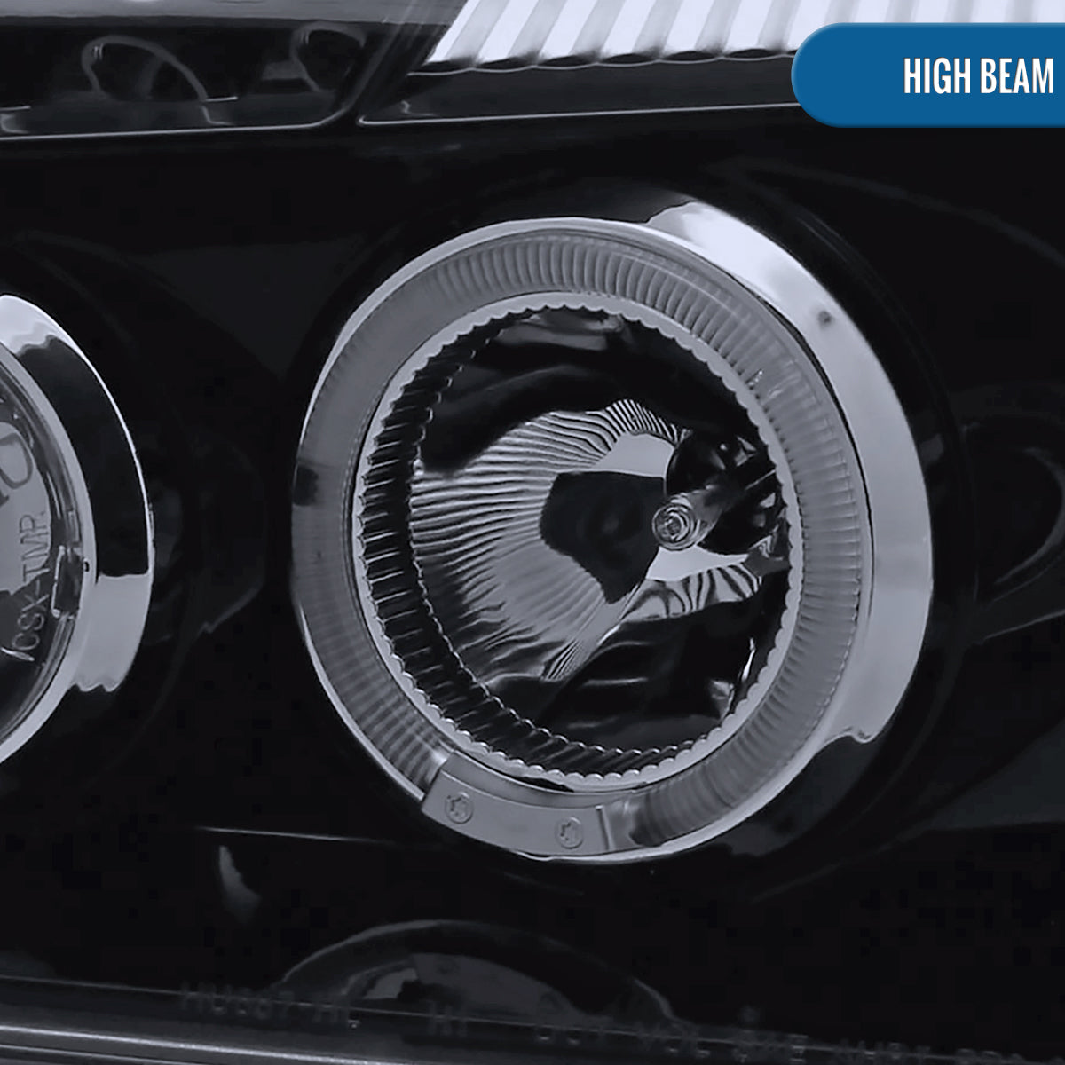 Ronnin - Fits 2005-2007 Dodge Magnum Upgrade Replacement LED Dual Rims Projector Headlights Assembly Pair | Black Smoke