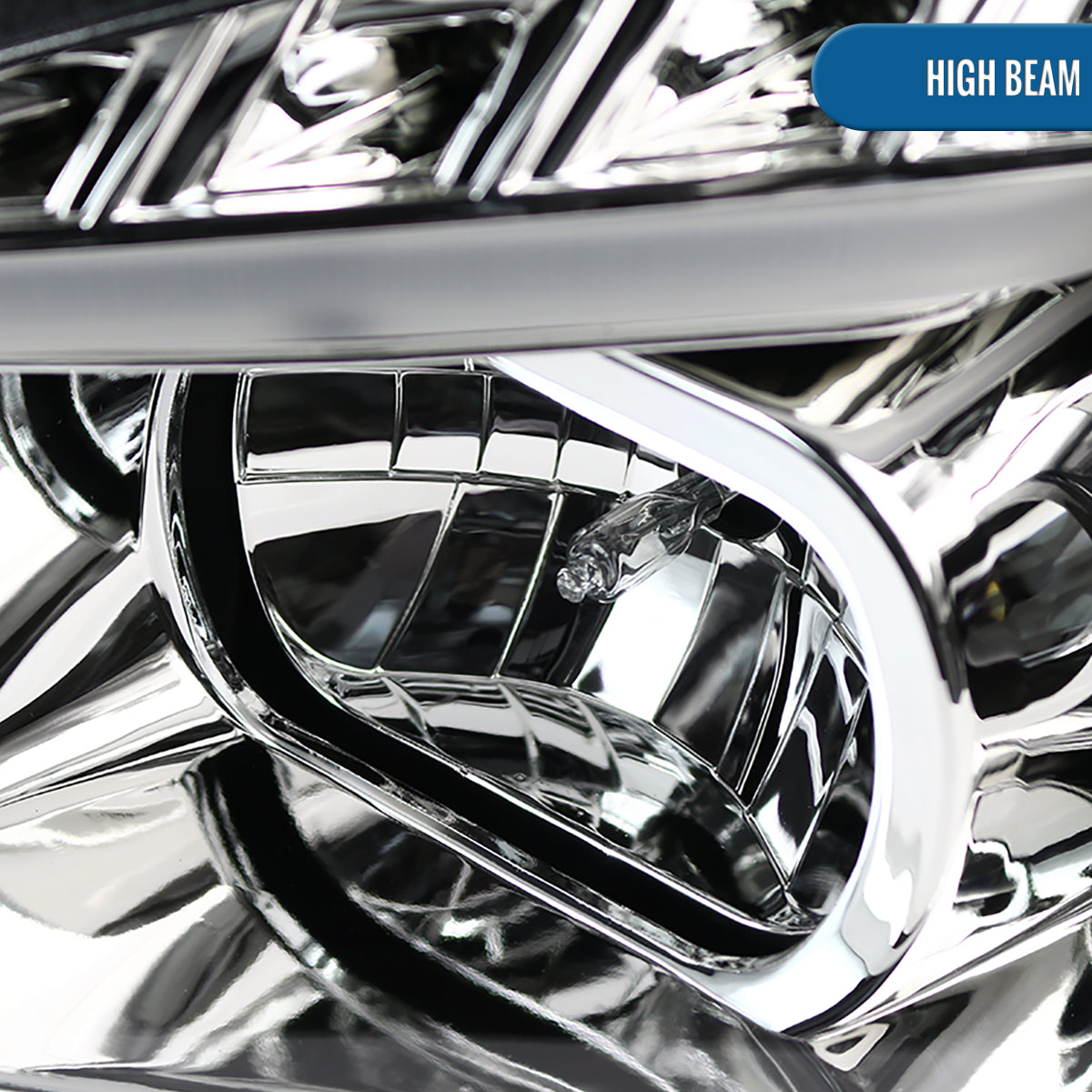 Ronnin - Fits 2008-2012 Chevy Malibu LED Running Light Tube Upgrade Replacement Projector Headlights Assembly Pair | Chrome