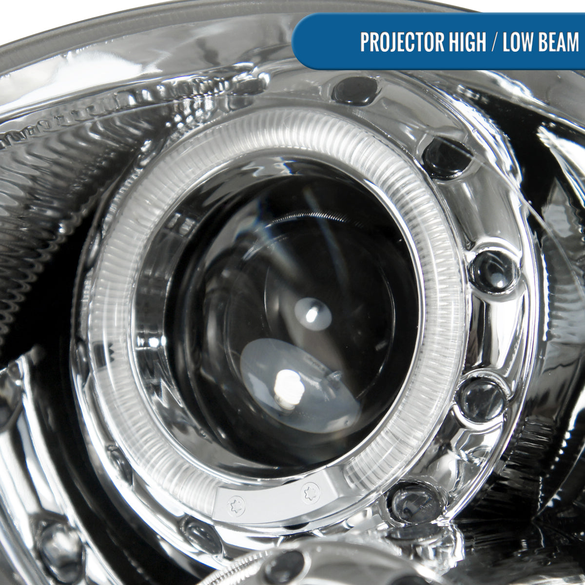 Ronnin - Fits 2007-2015 Mini Cooper R55 R56 R57 R58 R59 Upgraded LED Halo Rim Projector Headlights Assembly Pair | Chrome