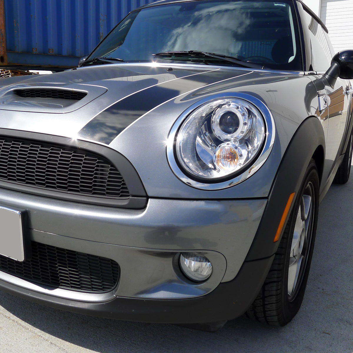 Ronnin - Fits 2007-2015 Mini Cooper R55 R56 R57 R58 R59 Upgraded LED Halo Rim Projector Headlights Assembly Pair | Chrome