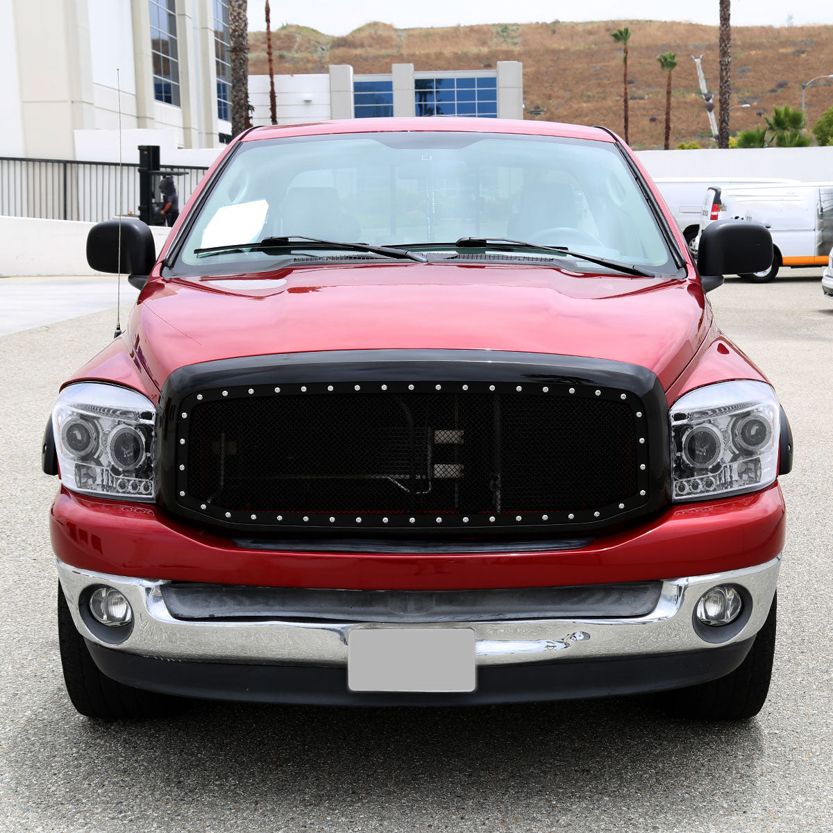 Ronnin - Fits 2006-2009 Dodge Ram 1500 2500 3500 Upgraded LED Dual Rims Projector Headlights Assembly Pair | Chrome