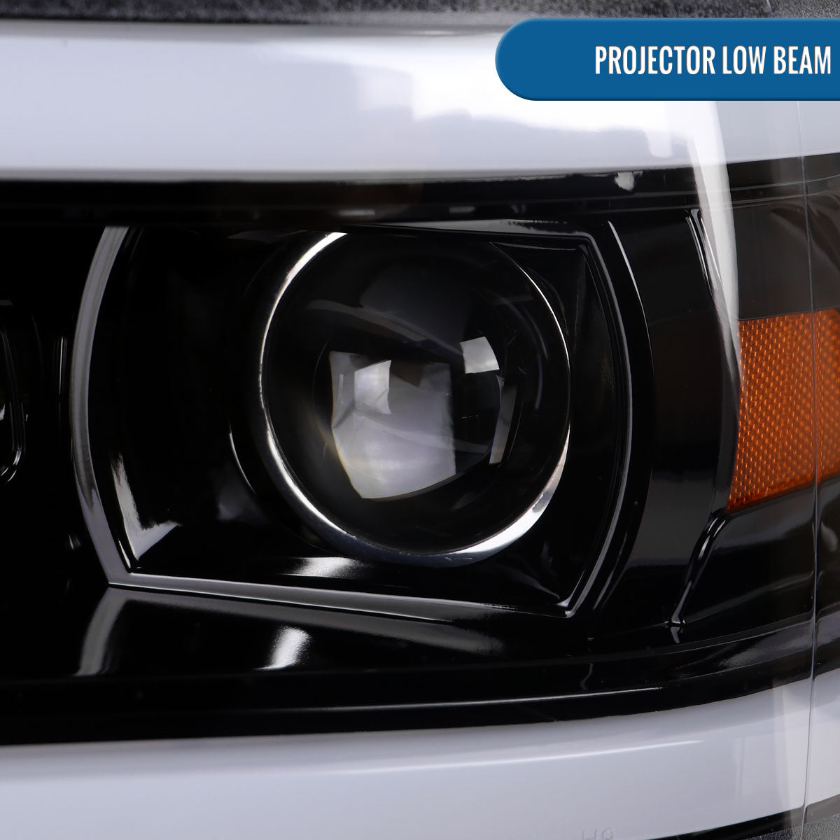 Ronnin - Fits 2019-2024 Dodge Ram 2500 3500 4500 5500 Upgrade LED Tube Projector Headlights Assembly Pair  | Gloss Black
