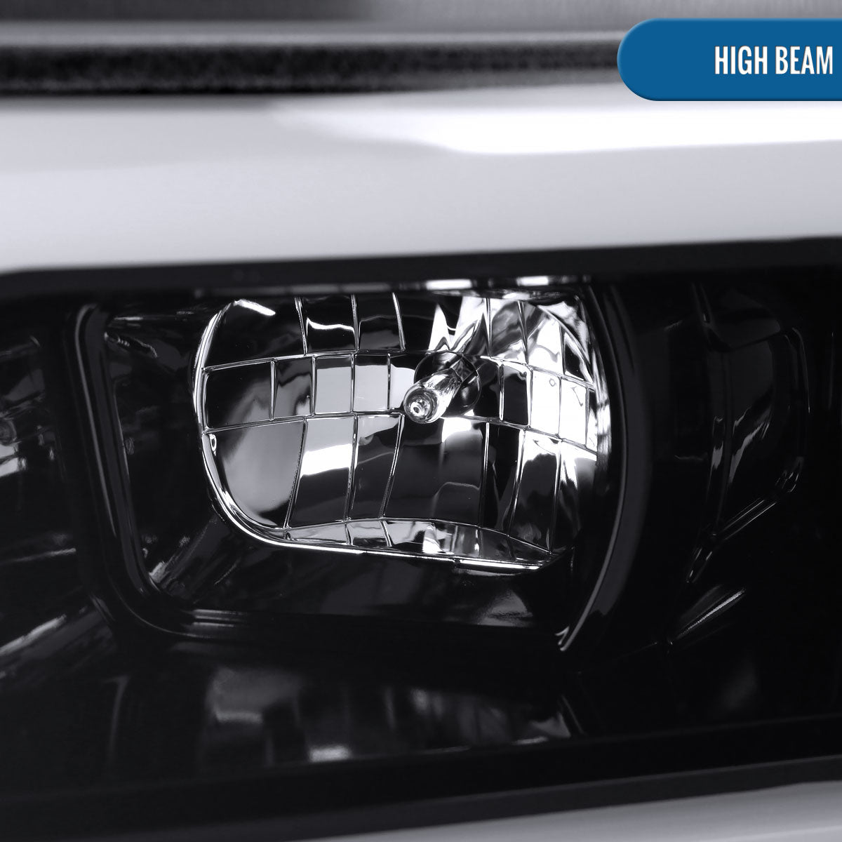 Ronnin - Fits 2019-2024 Dodge Ram 2500 3500 4500 5500 Upgrade LED Tube Projector Headlights Assembly Pair  | Gloss Black