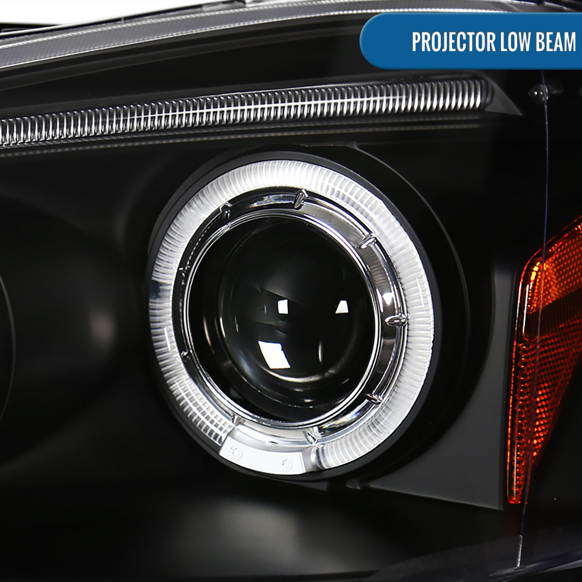Ronnin - Fits 2002-2004 Acura RSX Upgraded LED Dual Rims Projector Headlights Assembly Pair | Black