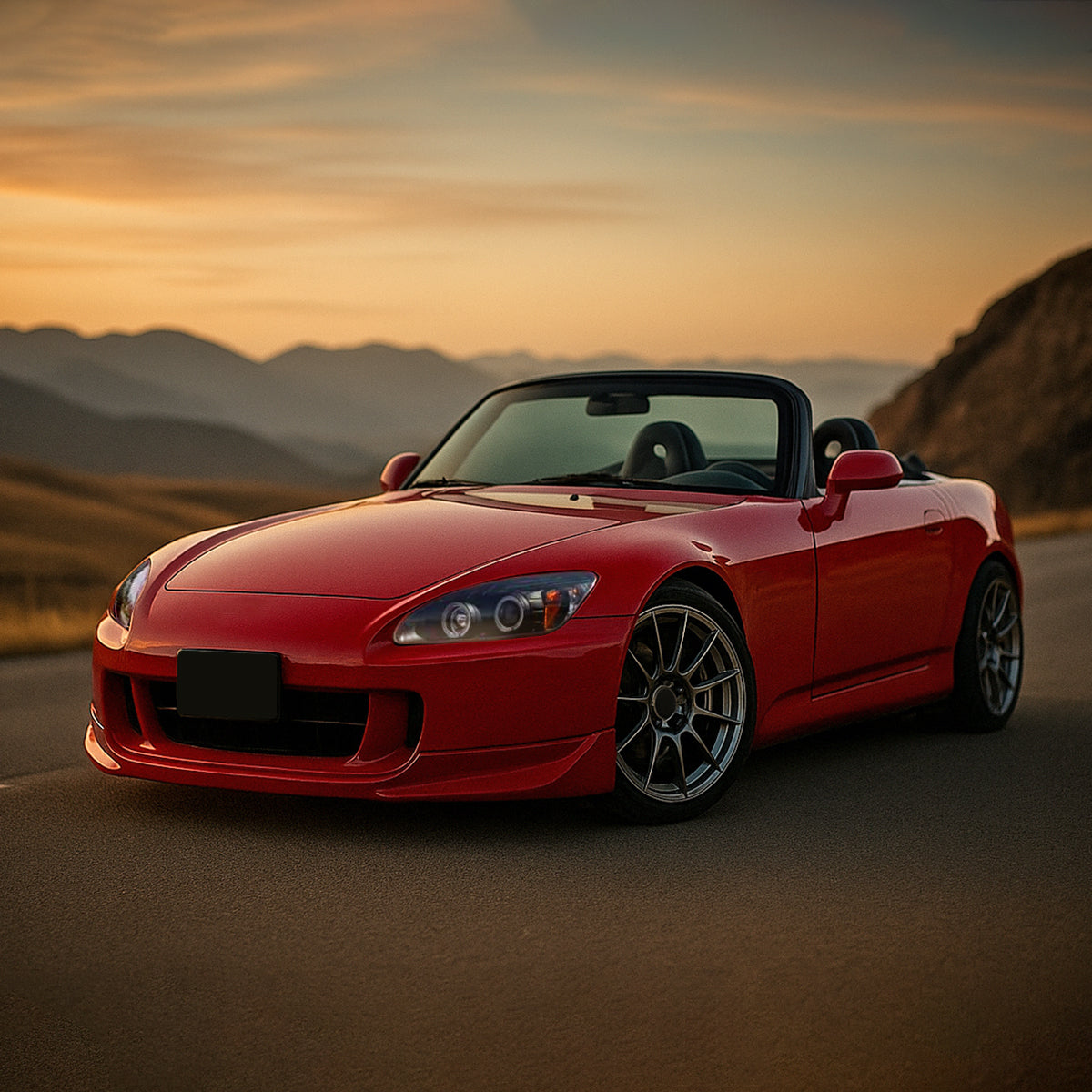 Ronnin - Fits 2000-2003 Honda S2000 S2K AP1 Upgrade Replacement LED Dual Halo Rims Projector Headlights Assembly Pair | Black