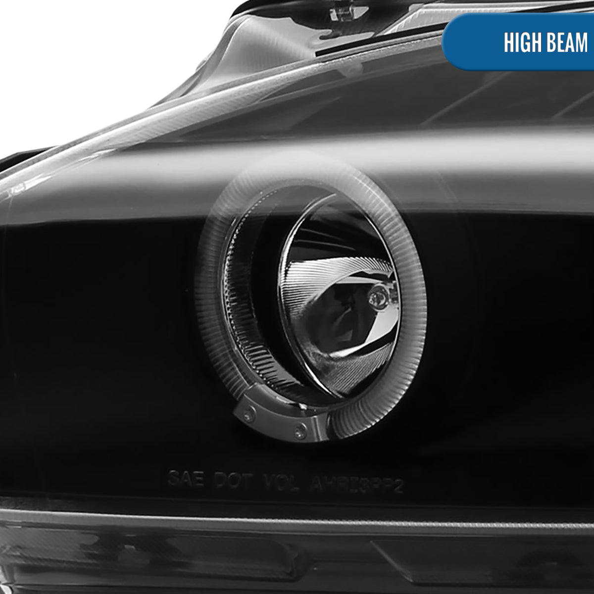 Ronnin - Fits 2004-2009 Honda S2000 S2K AP2 Upgraded Replacement LED Dual Rims Projector Headlights Assembly Pair | Black