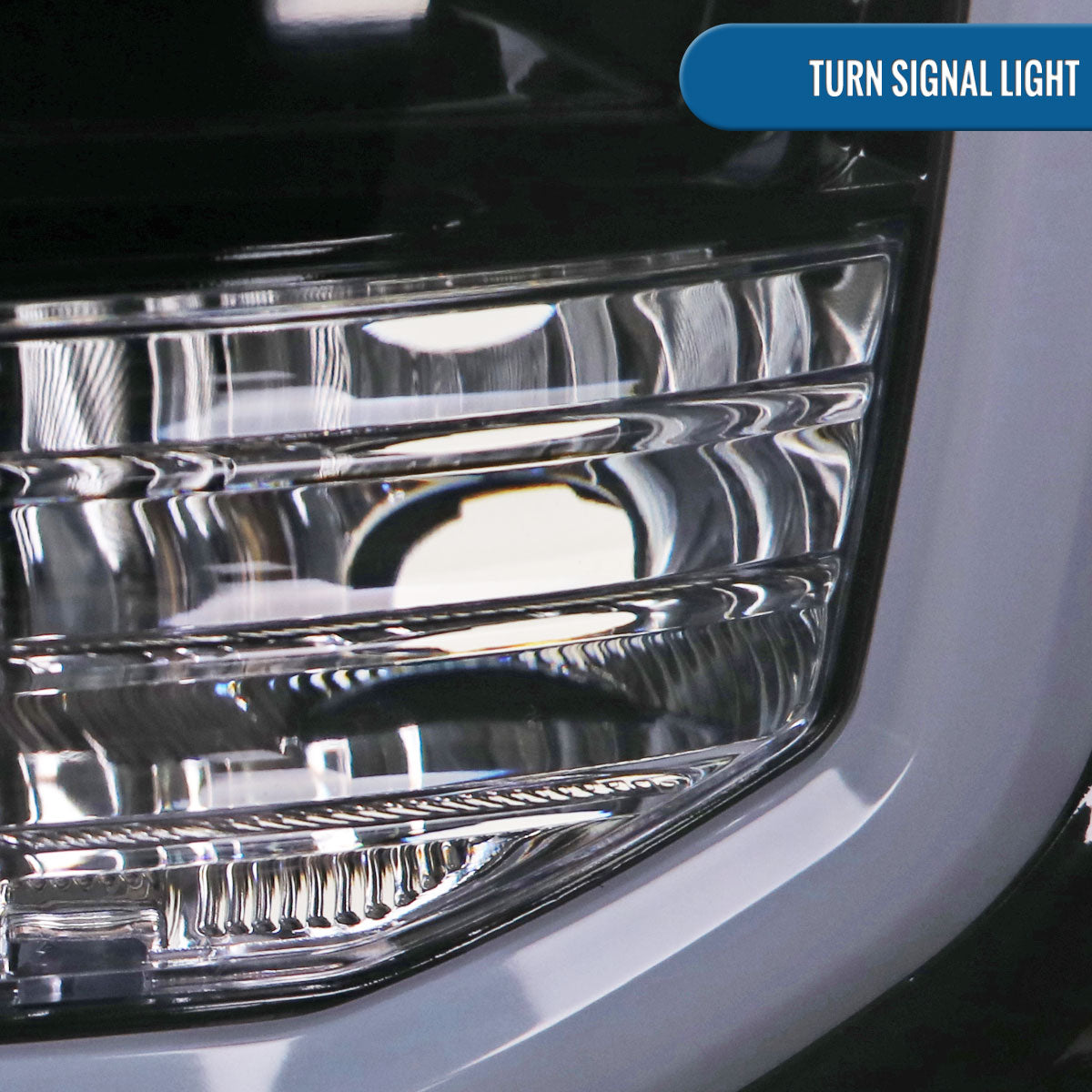 Ronnin - Fits 2007-2014 GMC Sierra 1500 Hybrid Denali 1500HD 2500HD 3500HD Upgraded LED Tube Projector Headlights Assembly Pair | Black Smoke