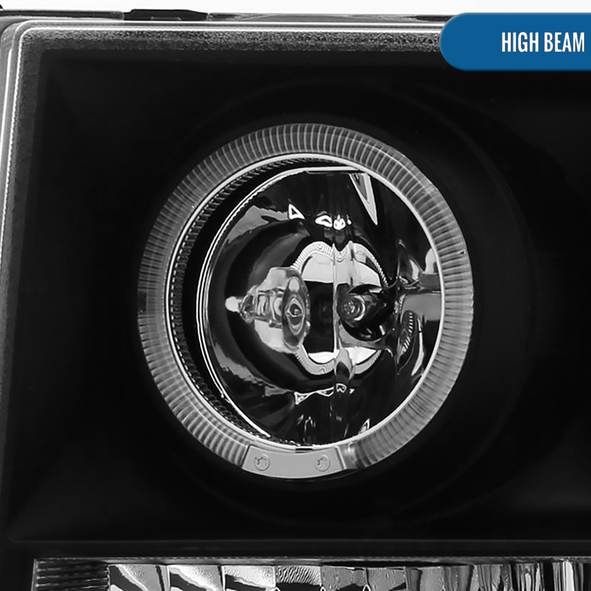 Ronnin - Fits 2007-2014 GMC Sierra 1500 Hybrid 1500HD 2500HD 3500HD Denali LED Dual Rims Projector Headlights Replacement Assembly Pair | Black