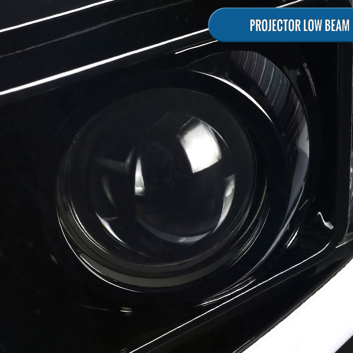 Ronnin - Fits 2007-2014 Chevy Silverado 1500 2500HD 3500HD Upgrade LED Running Light Tube Projector Headlights Assembly Pair | Gloss Black