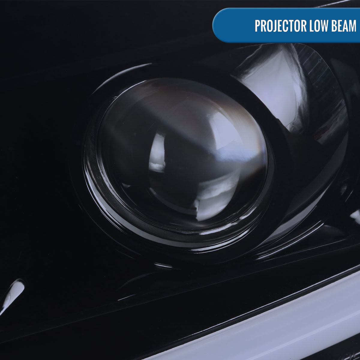 Ronnin - Fits 2007-2014 Chevy Silverado 1500 2500HD 3500HD Upgrade LED Running Light Tube Projector Headlights Assembly Pair | Black Smoke