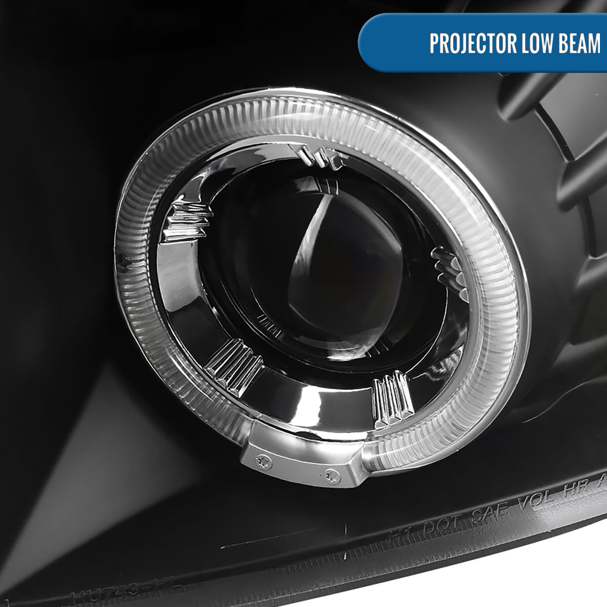 Ronnin - Fits 2007-2014 Chevy Silverado 1500 2500HD 3500HD LED Dual Rims Projector Headlights Assembly Pair | Black