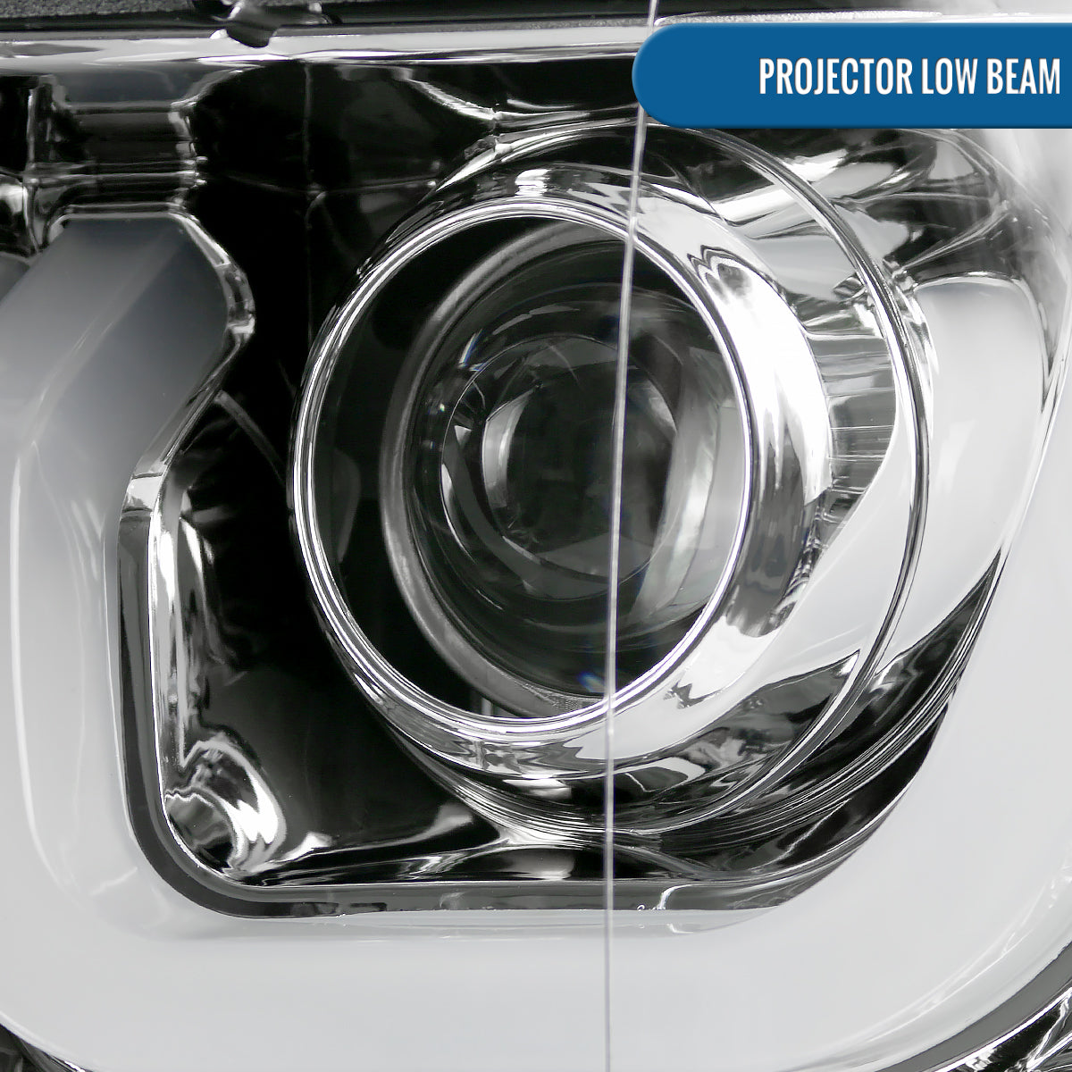 Ronnin - Fits 2014-2015 Chevy Silverado 1500 LED Running and Turn Signal Lights Projector Headlights Assembly Pair | Chrome