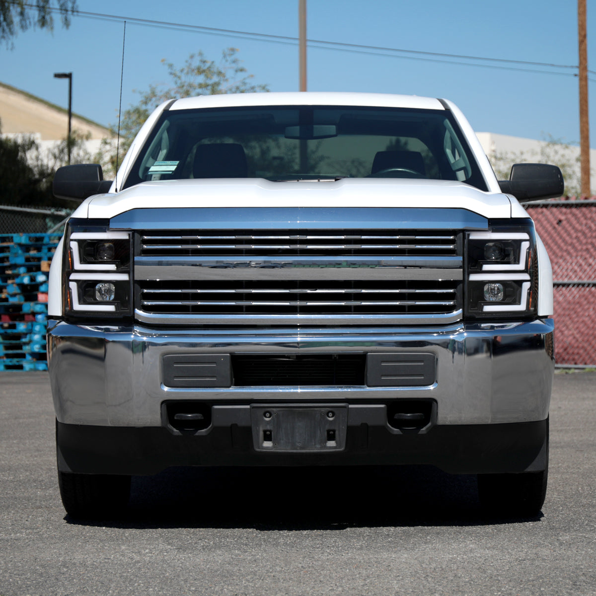 Ronnin - Fits 2015-2019 Chevy Silverado 2500HD 3500HD Projector Headlights Switchback LED Sequential Turn Signal + Animated Startup Effect Pair | Black