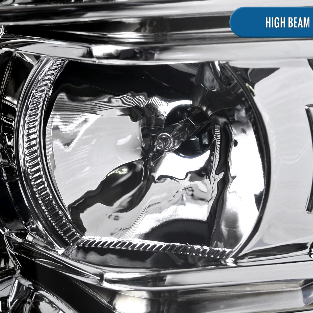Ronnin - Fits 2015-2020 Chevy Tahoe Suburban 3500HD Upgraded Assembly LED Tube Projector Halogen Headlights Replacement Pair | Chrome