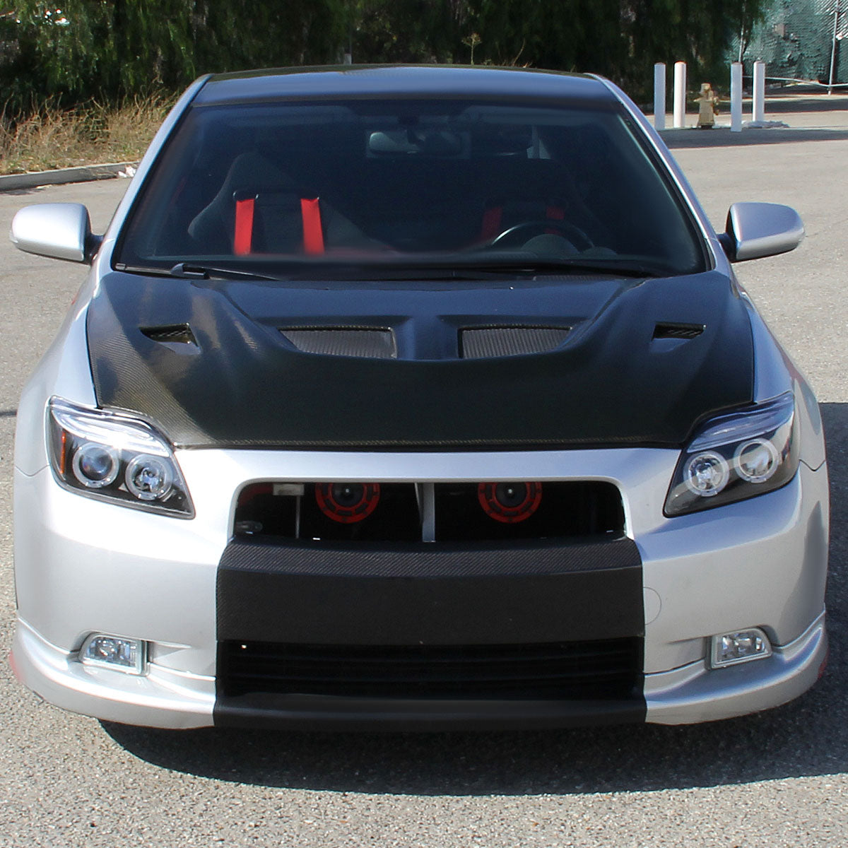 Ronnin - Fits 2005-2010 Scion tC LED Halo Rims Projector Headlights Upgrade Assembly Pair | Black
