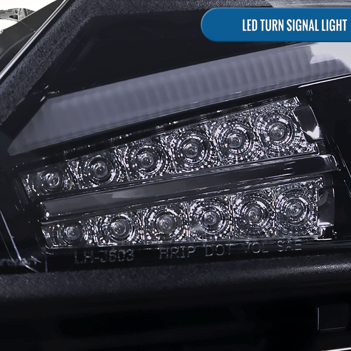 Ronnin - Fits 2011-2013 Scion tC Upgrade Replacement LED Turn Signal Lights Projector Headlights Assembly Pair | Black Smoke