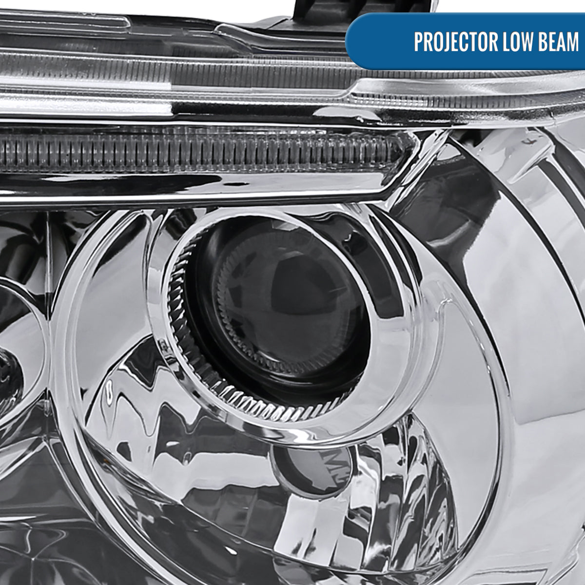 Ronnin - Fits 2007-2017 Toyota Tundra Sequoia Upgrade Replacement LED Rim Projector Headlights Assembly Pair | Chrome