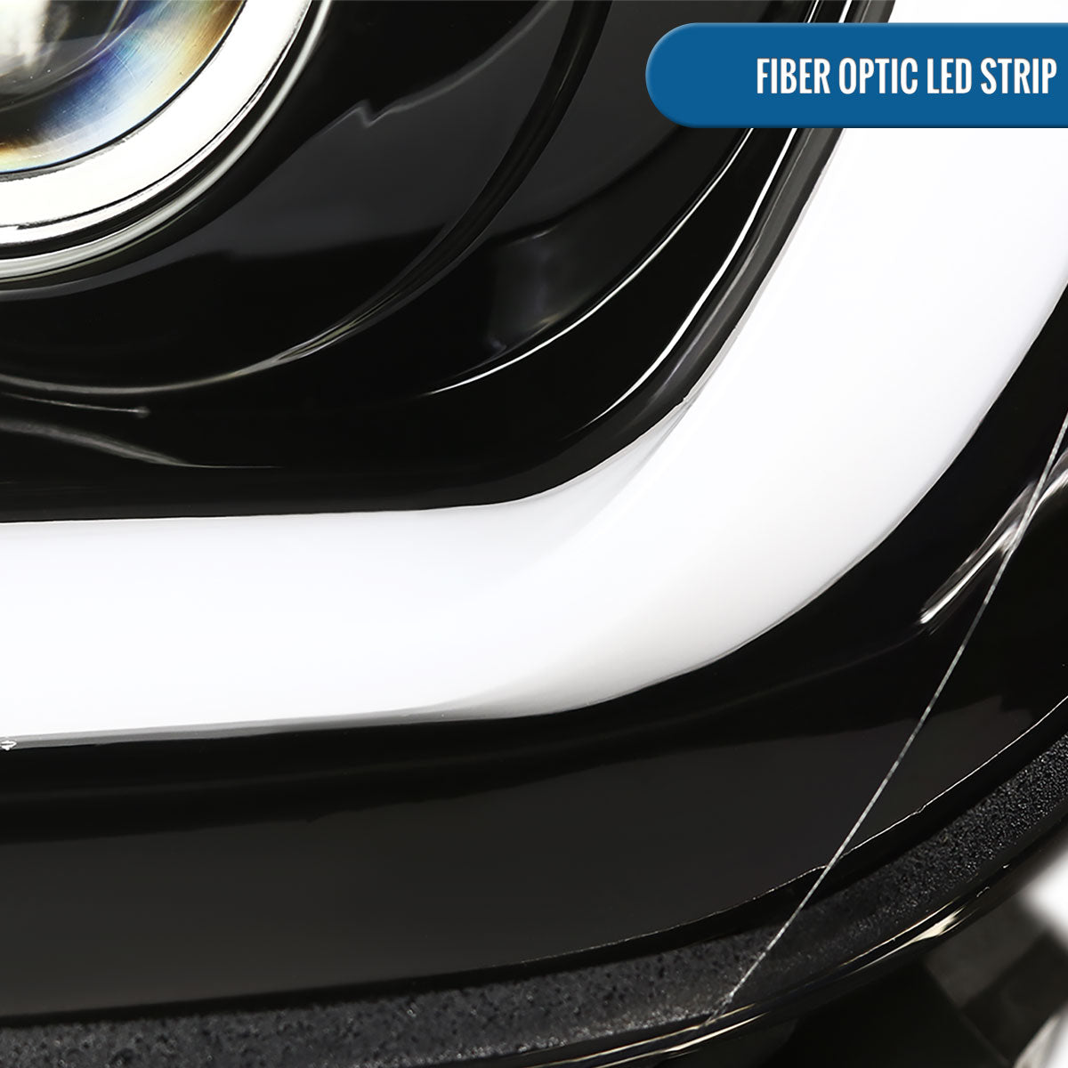 Ronnin - Fits 2014-2021 Toyota Tundra LED Sequential Turn Signals Halogen Projector Headlights Assembly Pair | Gloss Black