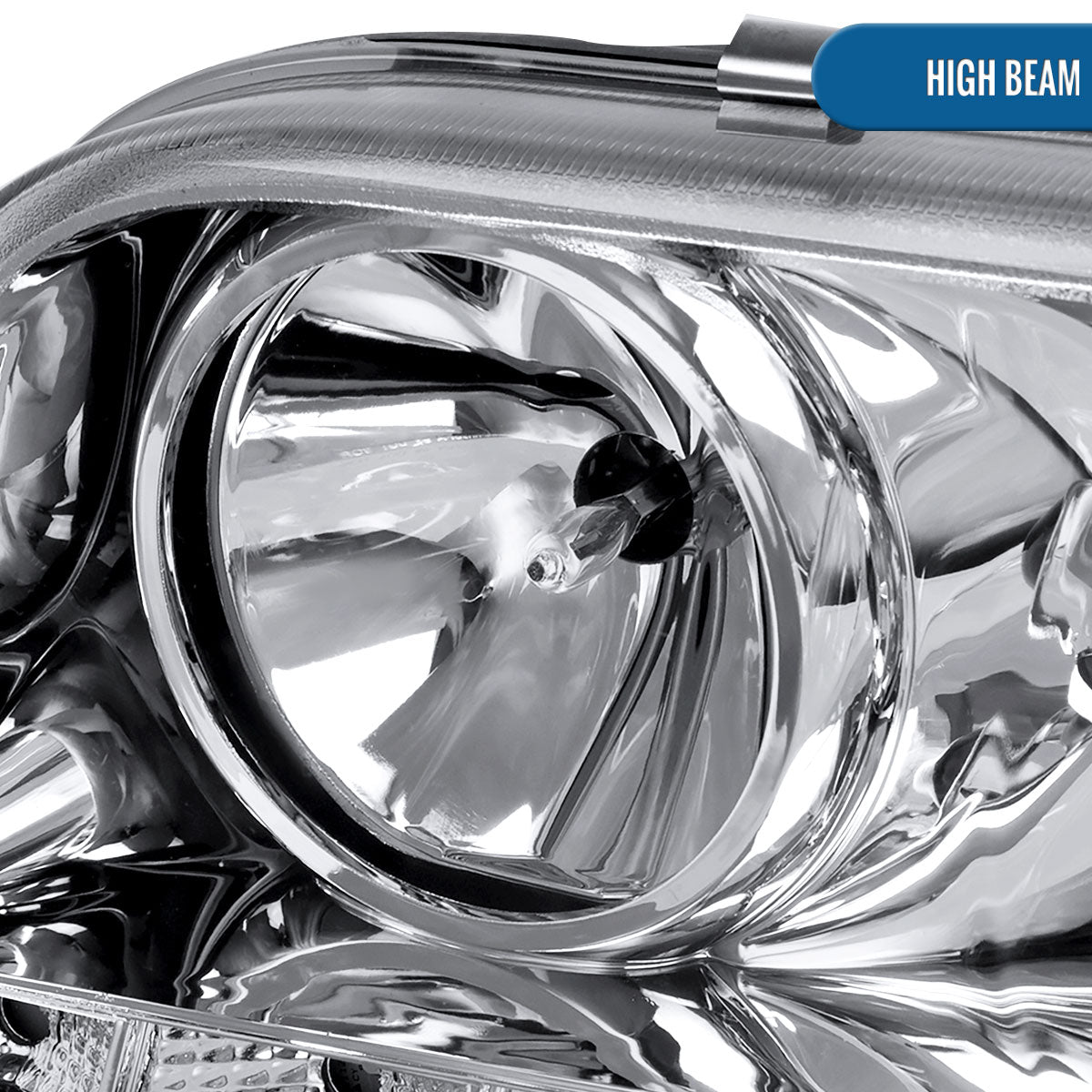 Ronnin - Fits 1998-2011 Ford Crown Victoria Sleek Upgrade LED Strip Running Lights Projector Headlights Assembly Pair | Chrome