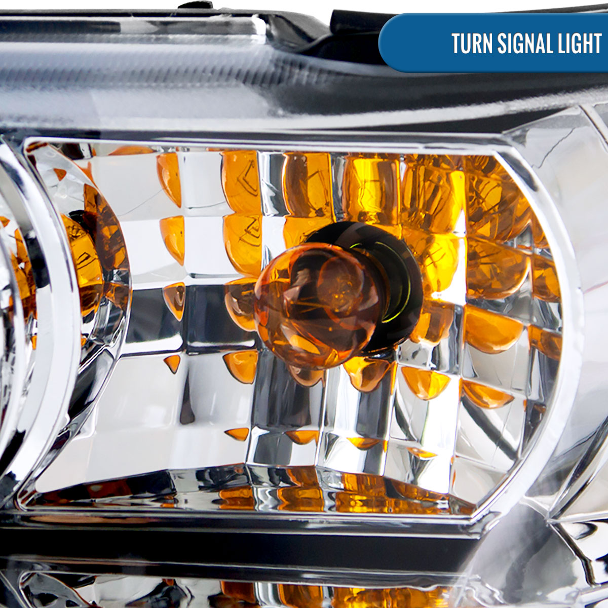 Ronnin - Fits 1998-2011 Ford Crown Victoria Sleek Upgrade LED Strip Running Lights Projector Headlights Assembly Pair | Chrome