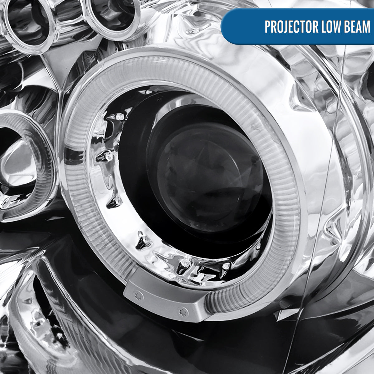 Ronnin - Fits 2004-2005 Subaru Impreza Upgrade LED Dual Halo Rims Projector Halogen Headlights Assembly Pair | Chrome