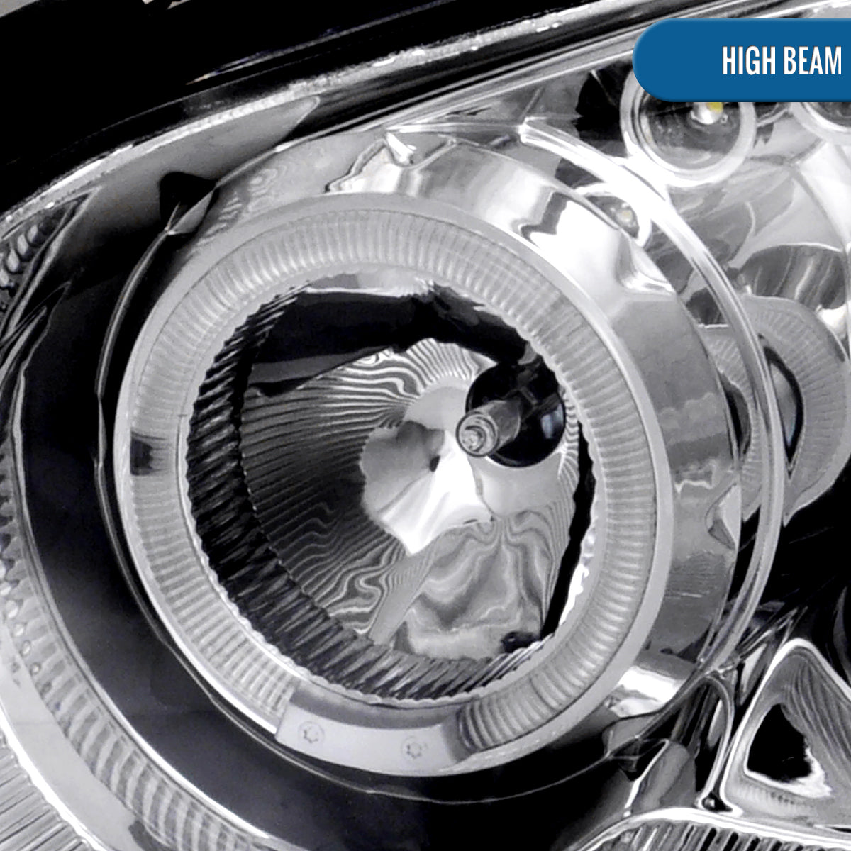 Ronnin - Fits 2004-2005 Subaru Impreza Upgrade LED Dual Halo Rims Projector Halogen Headlights Assembly Pair | Chrome