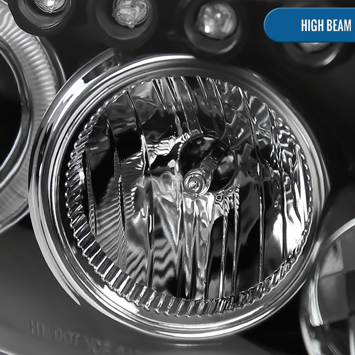 Ronnin - Fits 2008-2010 Scion xB Upgrade LED Halo Rims Running Lights Projector Headlights Assembly Pair | Black