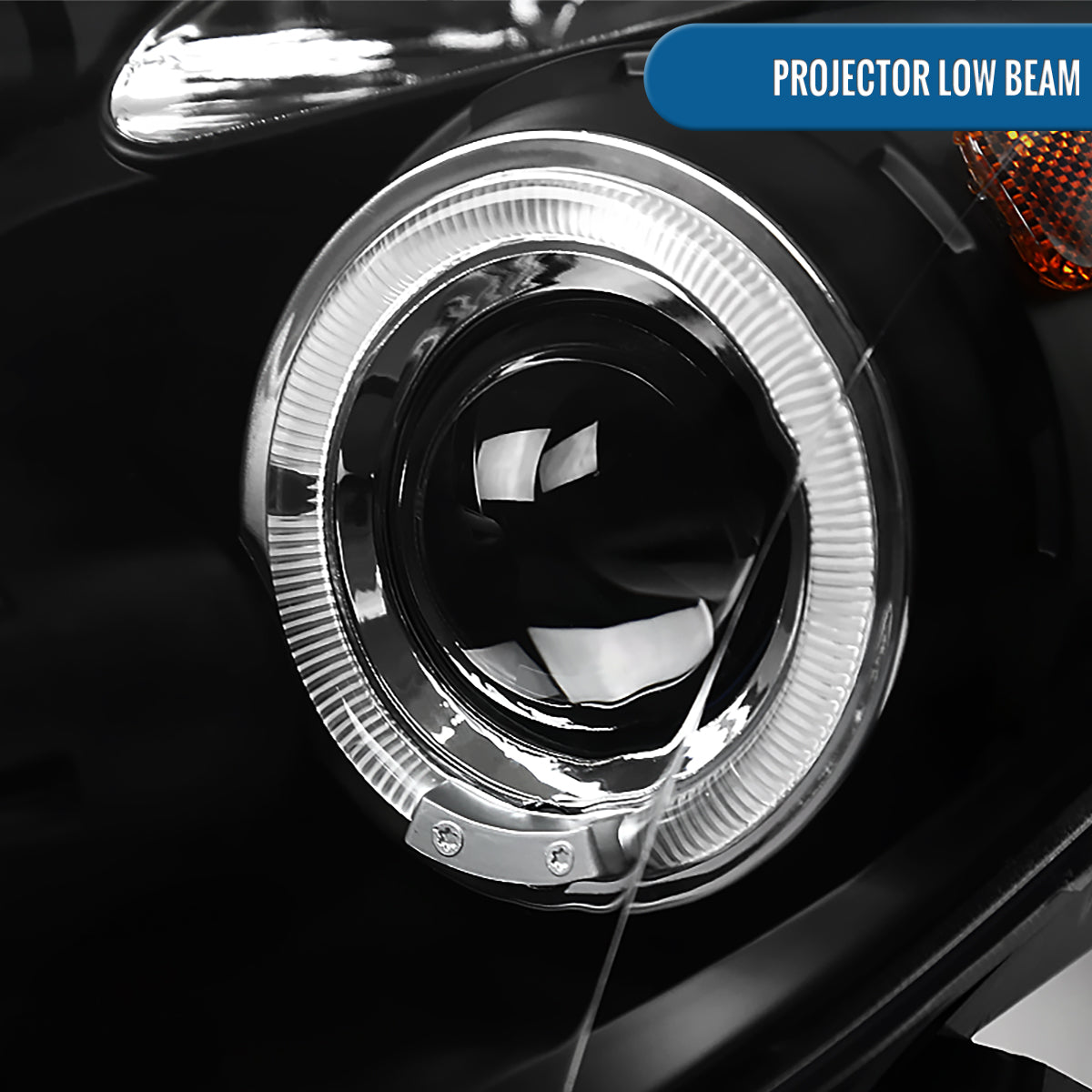 Ronnin - Fits 2006-2008 Toyota Yaris Hatchback US Spec LED Dual Halo Rims Running Lights Projector Headlights Upgrade Pair | Black