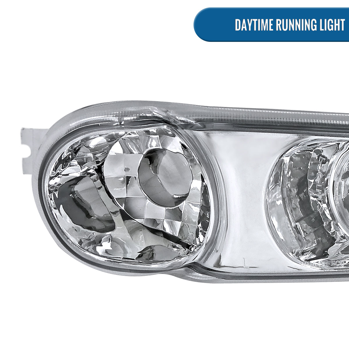 Ronnin - Fits 2000-2006 GMC Yukon XL Sierra Denali Upgraded  LED Dual Halo Rims Running Lights Projector Headlights + Factory Style Bumper Lamps Assembly Pair | Chrome
