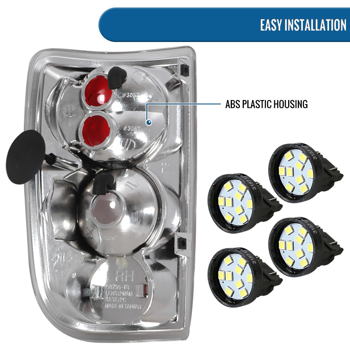 Ronnin - Fits 1995-2004 Chevy Blazer GMC Jimmy Envoy Oldsmobile Bravada Tail Lights Replacement Assembly Pair | Smoke