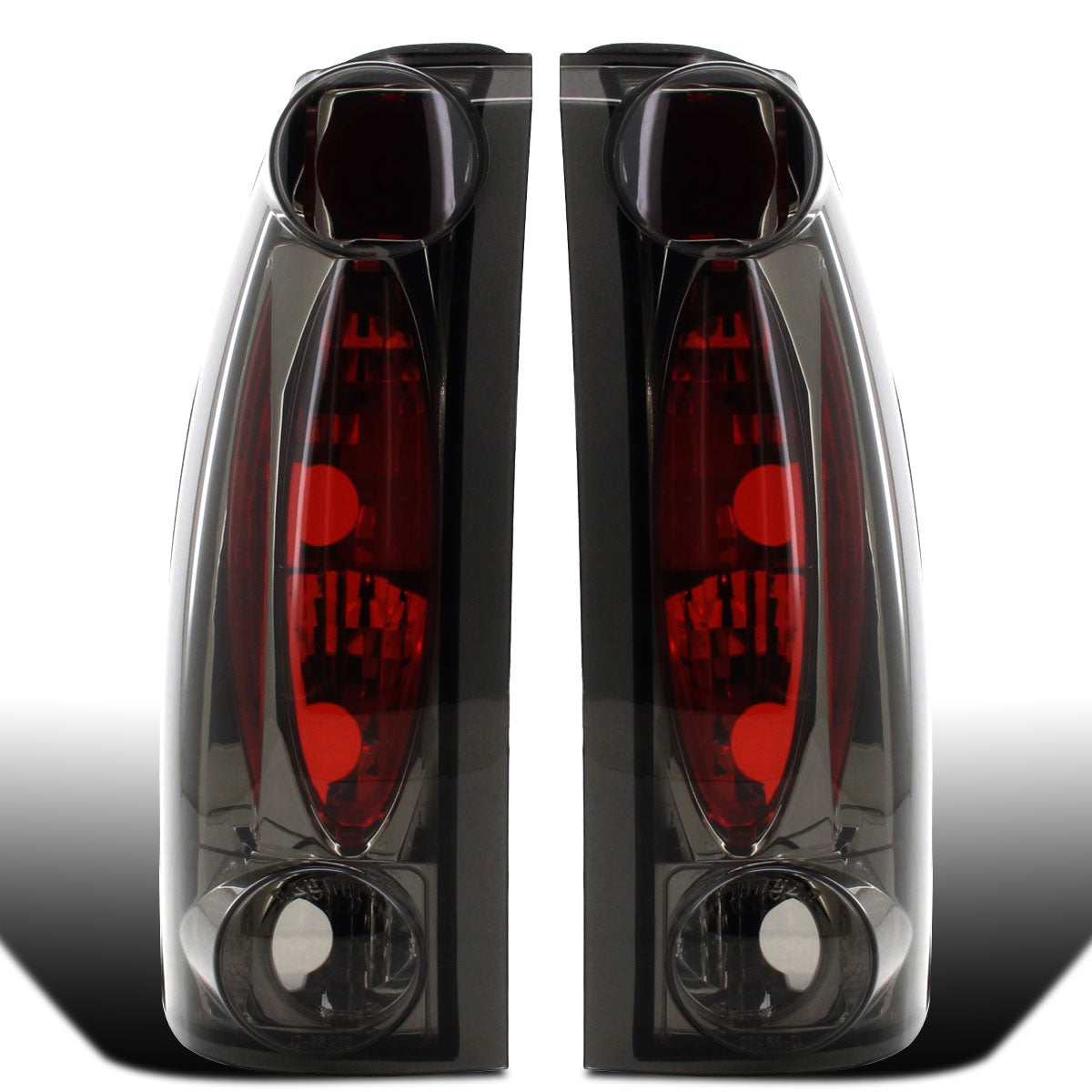 Ronnin - Fits 1988-2000 Chevy GMC C/K C10 Silverado Sierra Suburban Yukon Blazer Tahoe Caddy Escalade Tail Lights Replacement Assembly Pair | Smoke