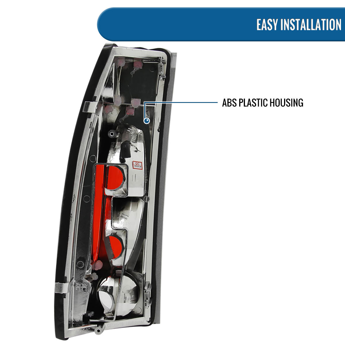 Ronnin - Fits 1988-2000 Chevy GMC C/K C10 Silverado Sierra Suburban Yukon Blazer Tahoe Caddy Escalade Tail Lights Replacement Assembly Pair | Black
