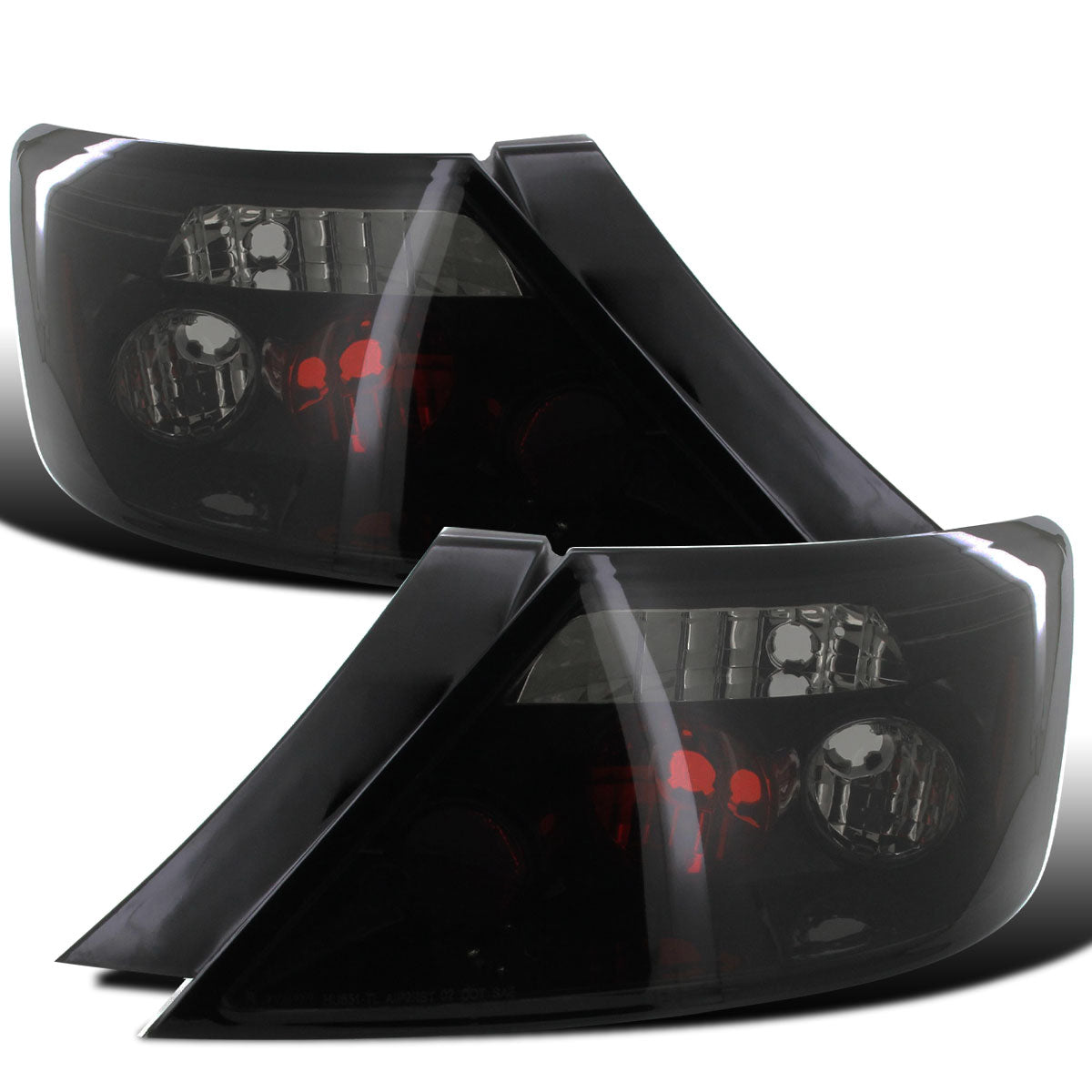 Ronnin - Fits 2006-2011 Honda Civic Coupe 2 Door Factory Replacement Tail Lights Assembly Pair | Black Smoke