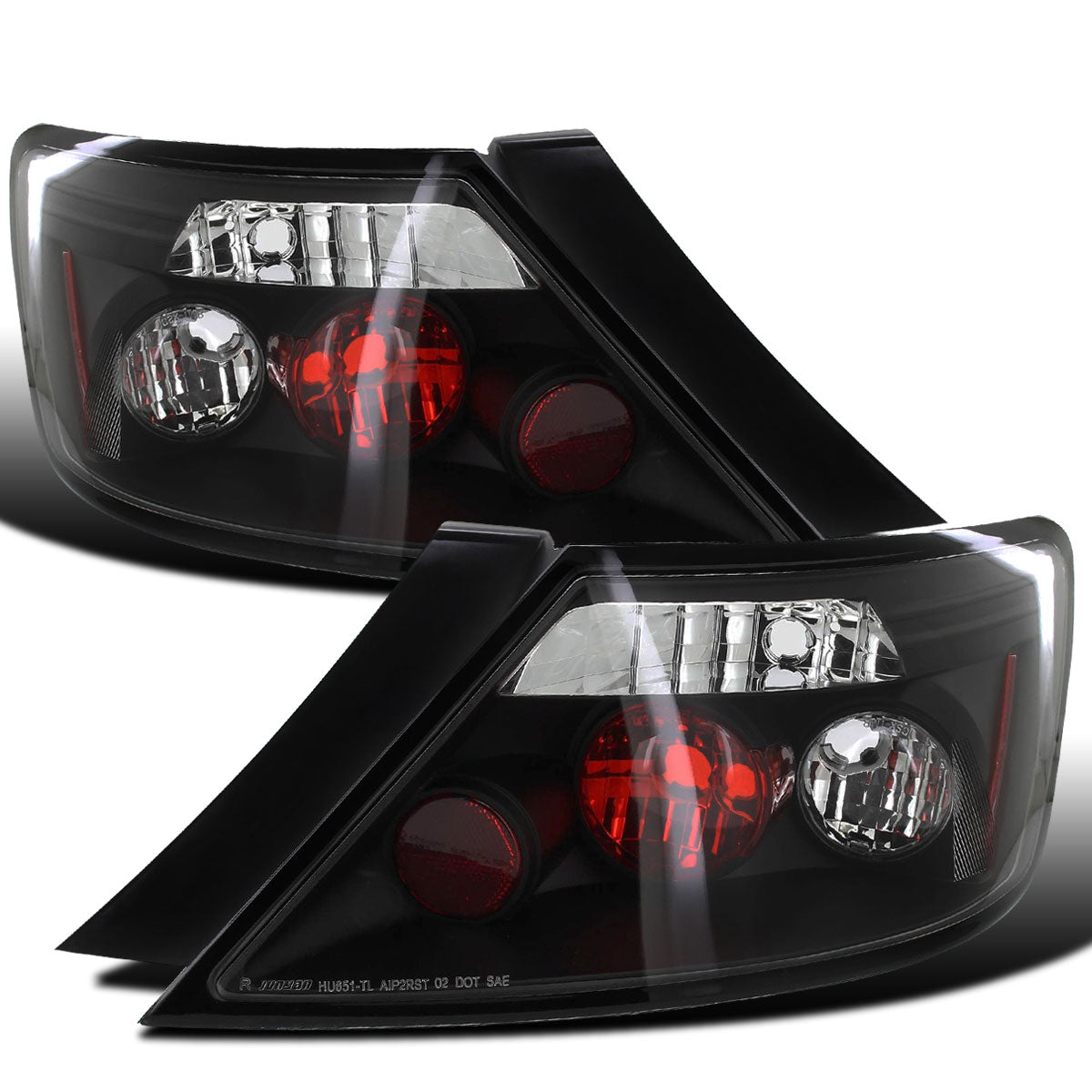 Ronnin - Fits 2006-2011 Honda Civic Coupe 2 Door Factory Replacement Tail Lights Assembly Pair | Black