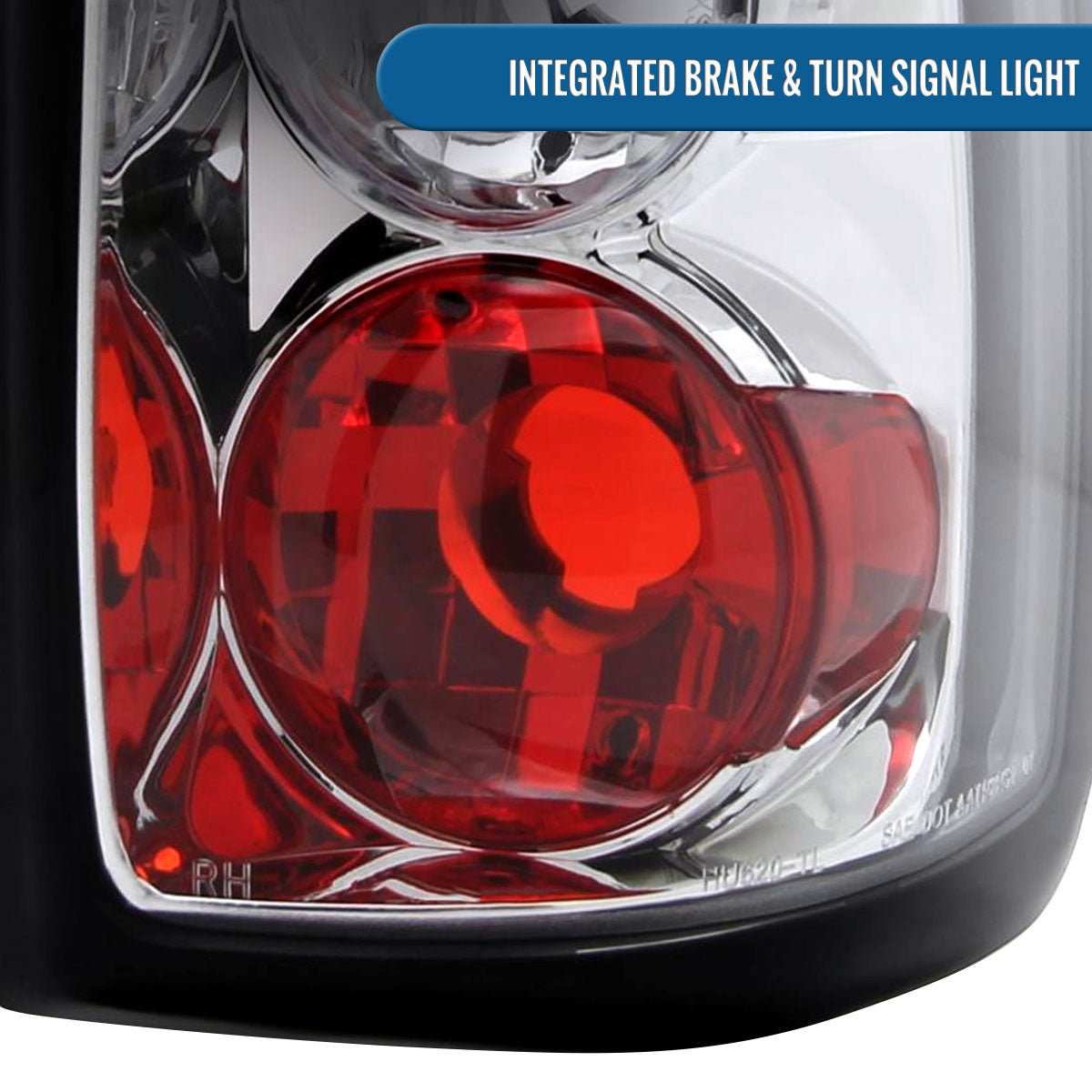Ronnin - Fits 1997-2004 Dodge Dakota Factory Replacement Tail Lights Assembly Pair | Chrome