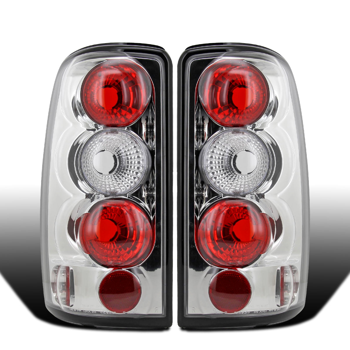 Ronnin - Fits 2000-2006 Chevy Tahoe Suburban GMC Yukon Denali XL Factory Replacement Tail Lights Assembly Pair | Chrome