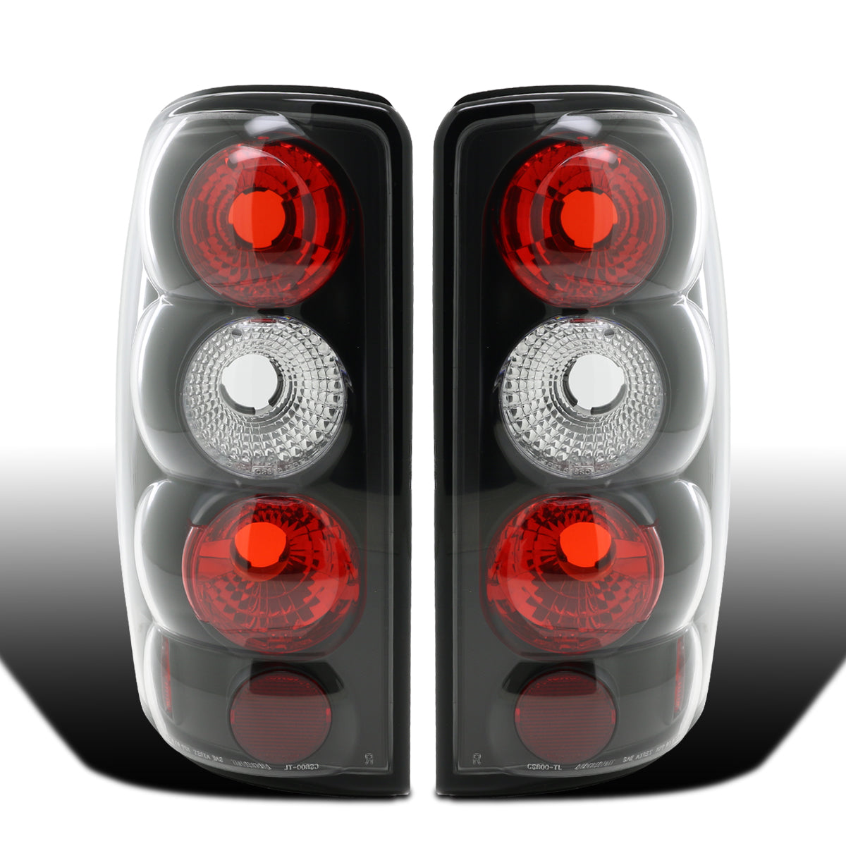 Ronnin - Fits 2000-2006 Chevy Tahoe Suburban GMC Yukon Denali XL Factory Replacement Tail Lights Assembly Pair | Black