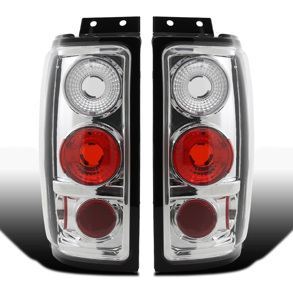 Ronnin - Fits 1997-2002 Ford Expedition Upgrade Tail Lights Assembly Replacement Pair | Chrome