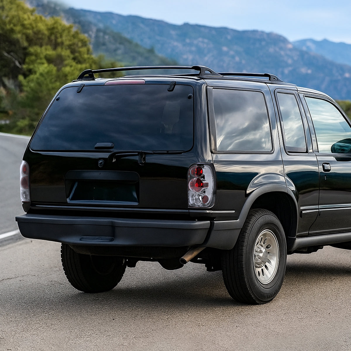 Ronnin - Fits 1998-2001 Ford Explorer Mercury Mountaineer Tail Lights Assembly Replacement Pair | Chrome