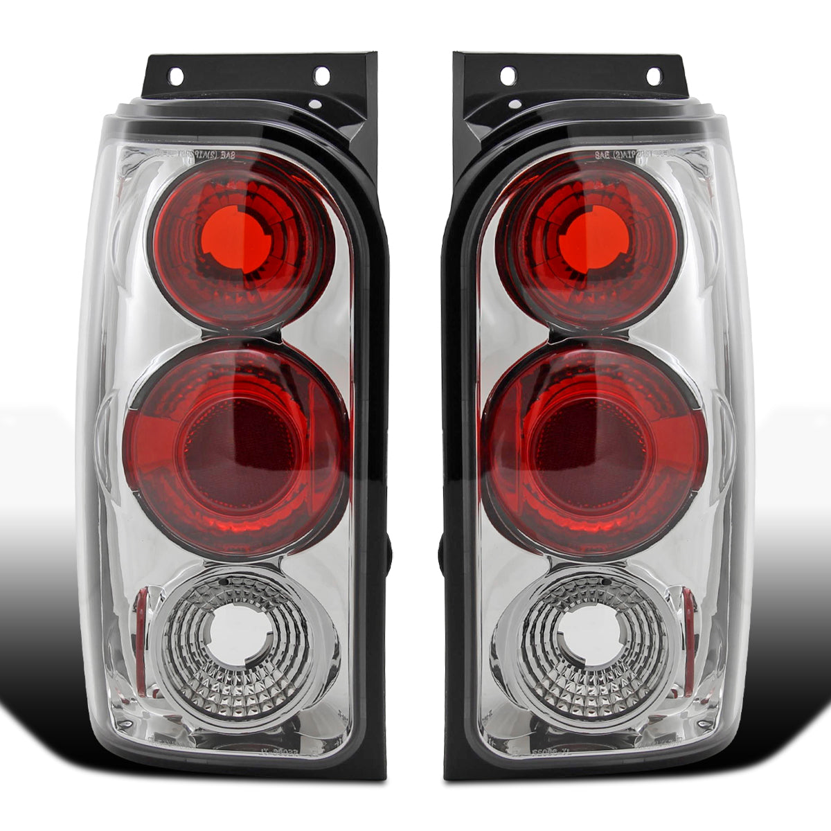 Ronnin - Fits 1998-2001 Ford Explorer Mercury Mountaineer Tail Lights Assembly Replacement Pair | Chrome