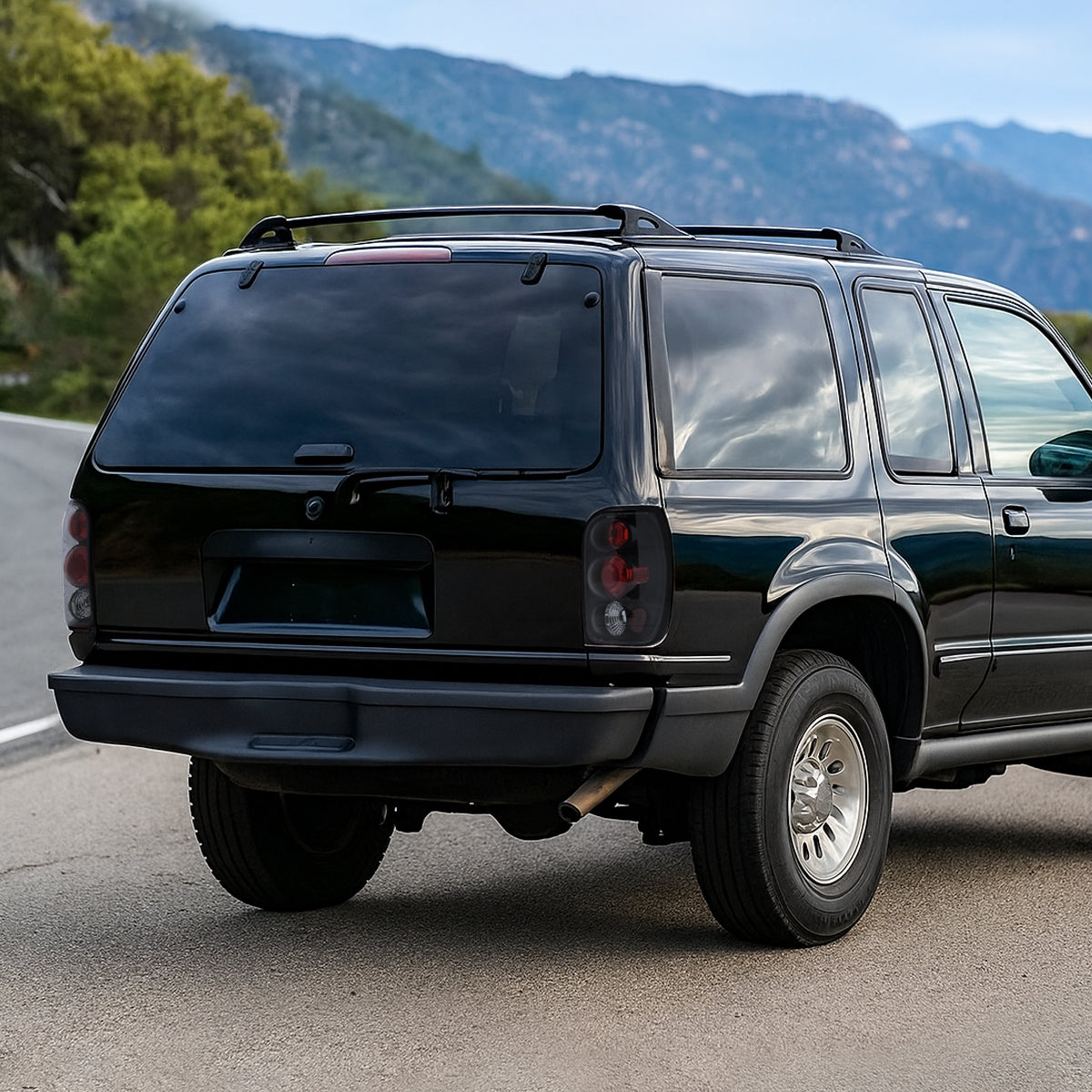 Ronnin - Fits 1998-2001 Ford Explorer Mercury Mountaineer Tail Lights Assembly Replacement Pair | Black