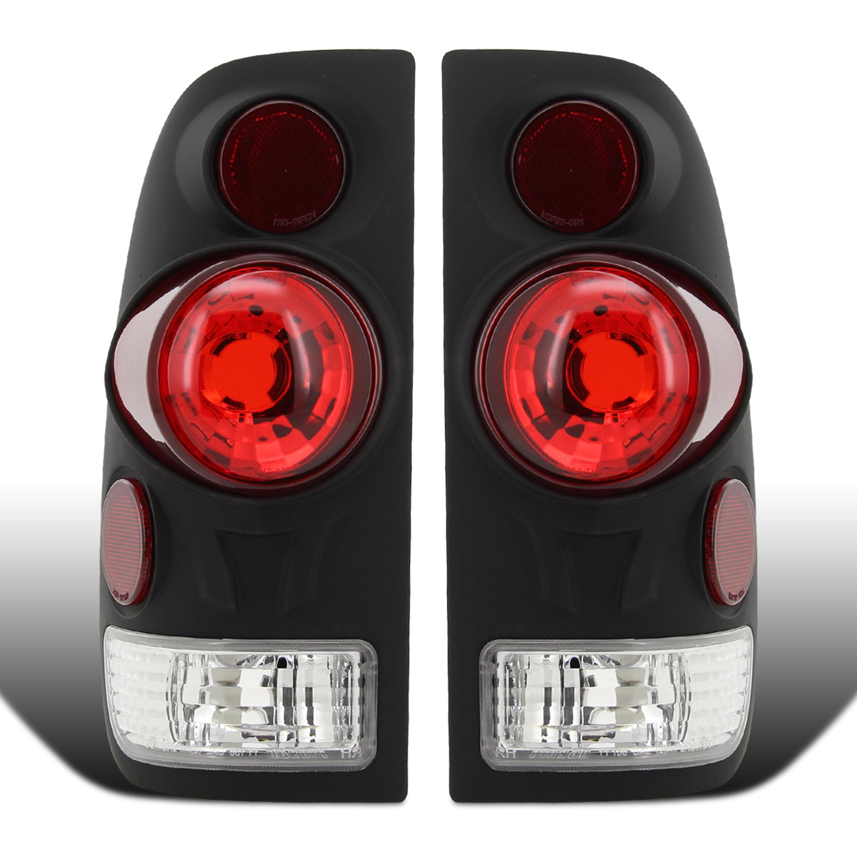 Ronnin - Fits 1997-2004 Ford F150 Heritage F250 F350 F450 F550 Styleside Tail Lights Assembly Pair | Black