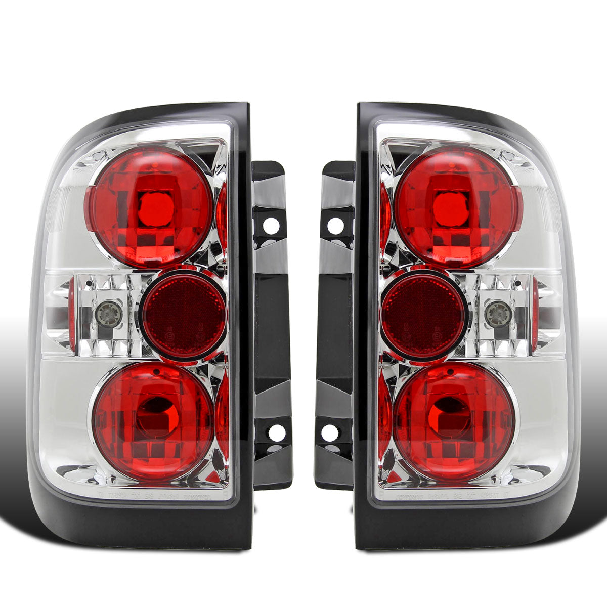 Ronnin - Fits 1996-2004 Nissan Pathfinder 1997-2004 Infiniti QX4 Tail Lights Replacement Assembly Pair | Chrome