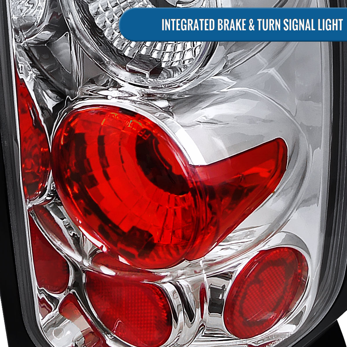 Ronnin - Fits 1994-2002 Dodge Ram 1500 2500 3500 Upgrade Factory Style Replacement Tail Lights Assembly Pair | Chrome