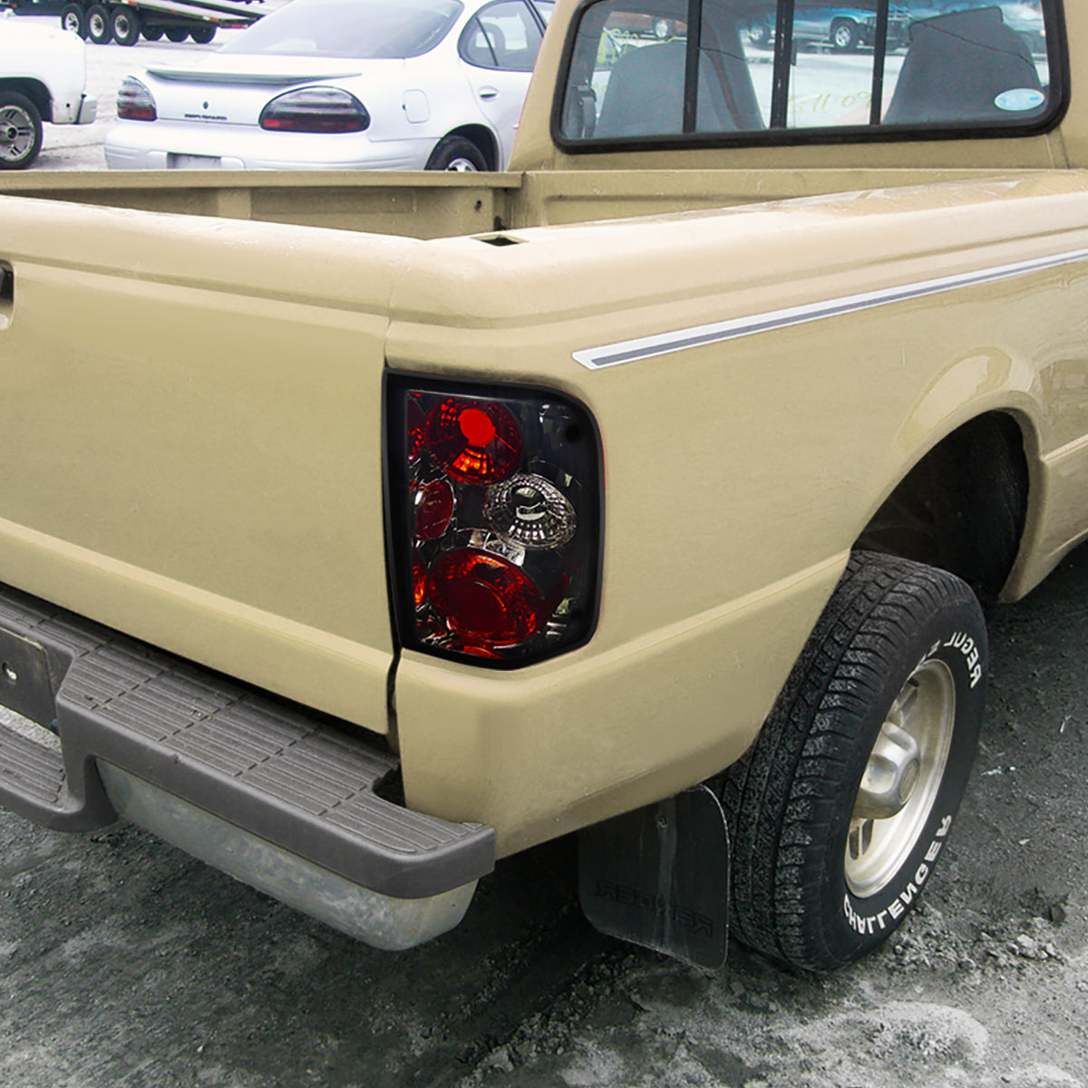 Ronnin - Fits 1993-1997 Ford Ranger Euro Style Replacement Tail Lights Assembly Pair | Smoke